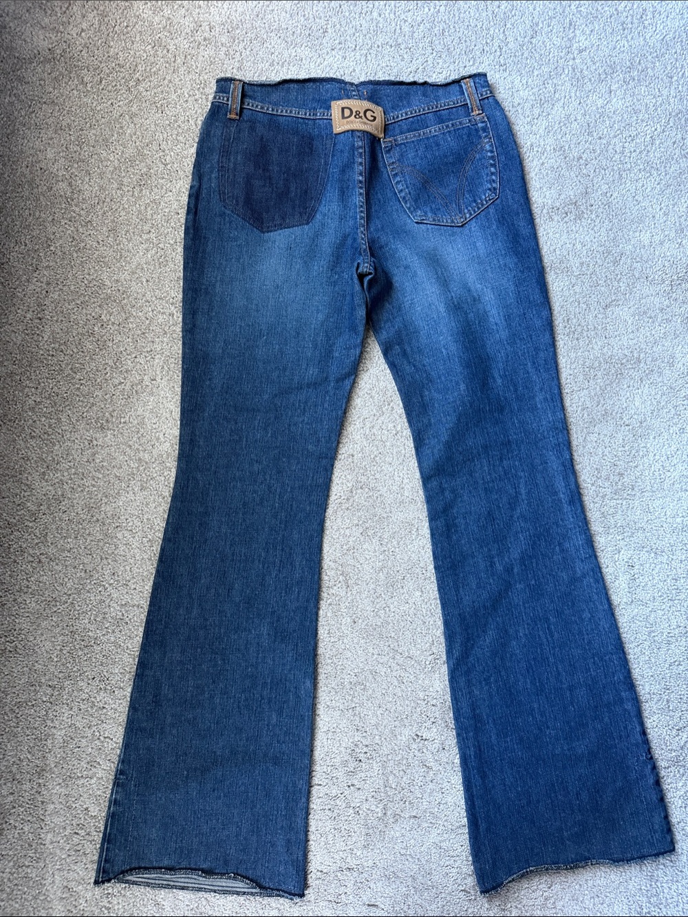D&G Women’s Blue Flare Jeans - Classic Back Pocket Patch